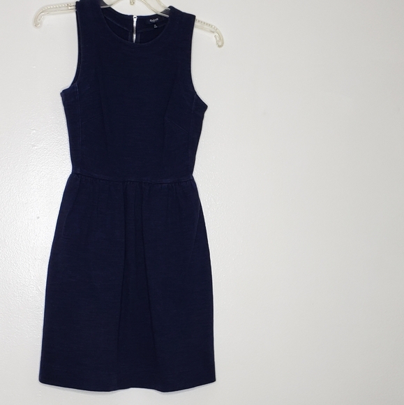 Madewell Casual Afternoon Navy Dress Neutral Fit & Flare Preppy Summer Trendy - Picture 5 of 13